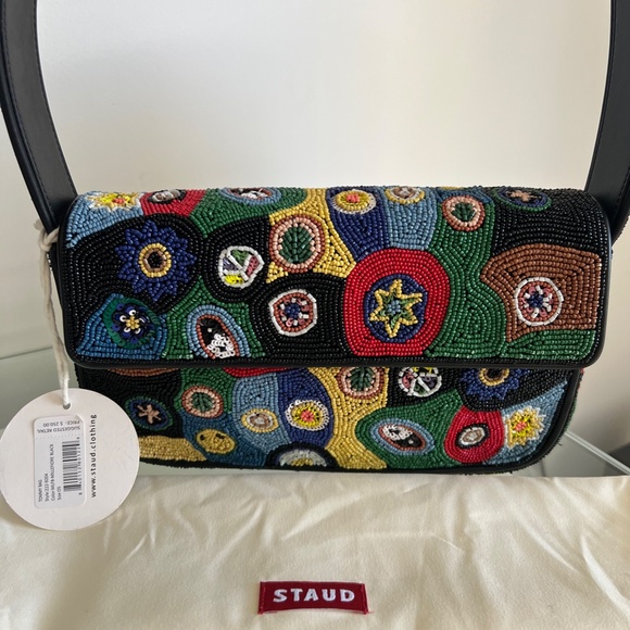 STAUD Tommy Beaded Bag Millefiore Black - Picture 6 of 16